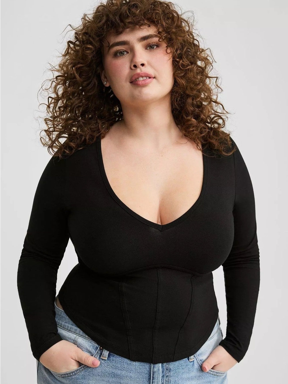Torrid Foxy V-Neck Corset Top